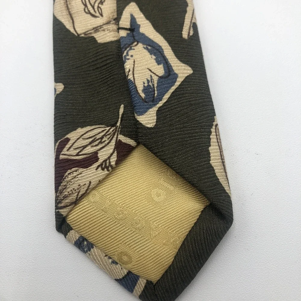 Omaggio by‎ Robert Talbot Men's 100% Pure Silk Neck Tie Green Fall Colors Italy